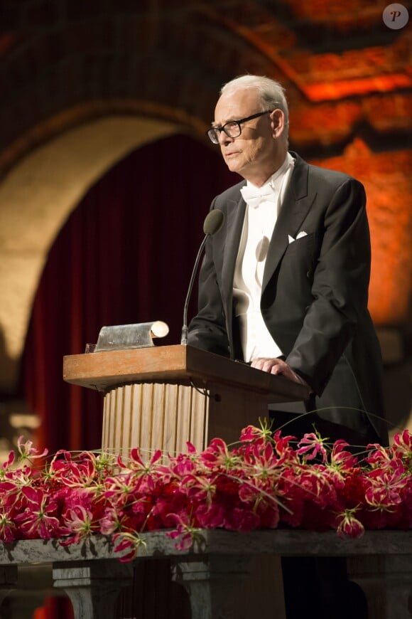 Patrick Modiano, prix Nobel de littérature lors de la cérémonie de remise de prix à Stockholm le 10 décembre 2014