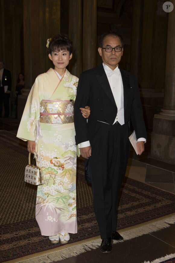 Prix Nobel de physique Shuji Nakamura et sa femme Yuki - Dîner du roi pour les lauréats du prix Nobel à Stockholm le 11 décembre 2014