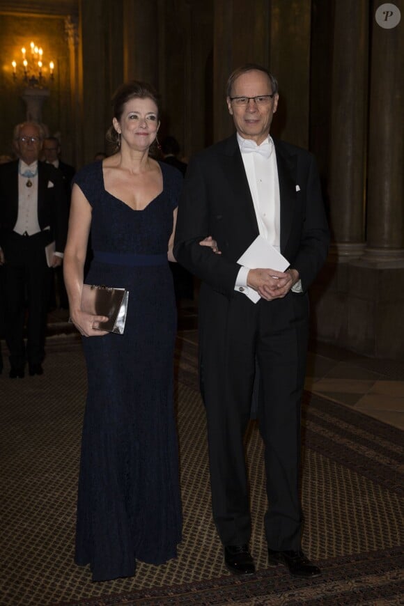 Prix Nobel d'Economie Jean Tirole et sa femme Nathalie - Dîner du roi pour les lauréats du prix Nobel à Stockholm le 11 décembre 2014