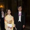 Prix Nobel de Physique Hiroshi Amano et Kasumi Amano - Dîner du roi pour les lauréats du prix Nobel à Stockholm le 11 décembre 2014