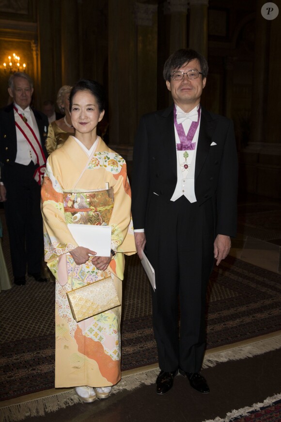 Prix Nobel de Physique Hiroshi Amano et Kasumi Amano - Dîner du roi pour les lauréats du prix Nobel à Stockholm le 11 décembre 2014