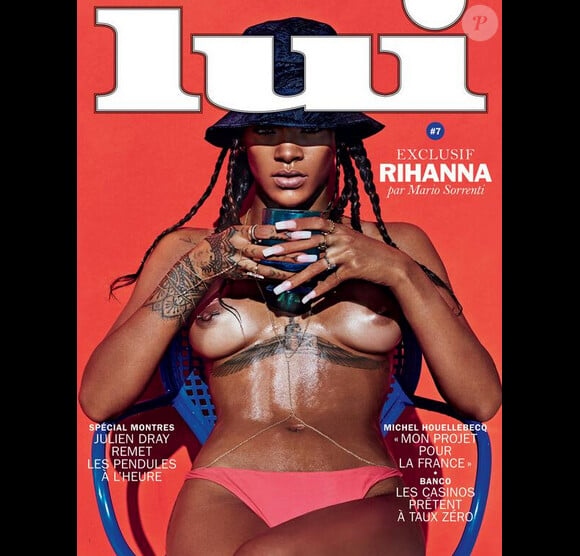 Rihanna topless en couverture de Lui n'a pas hésité à tout montrer. Sublime, la star de la chanson frappe un grand coup et s'affranchit de la censure devant l"objectif de Mario Sorrenti.