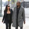 Kim Kardashian et Kanye West sortent des studios Milk puis se rendent au Caffe Primo, à West Hollywood. Le 20 décembre 2014.