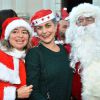 Lio - Plus de 250 personnes ont participé, vêtues en Père Noël, à la Grande Parade des Pères Noël de la Côte d'Azur, avec comme marraine la chanteuse et comédienne Lio, à Vallauris Golfe-Juan, le 20 décembre 2014.