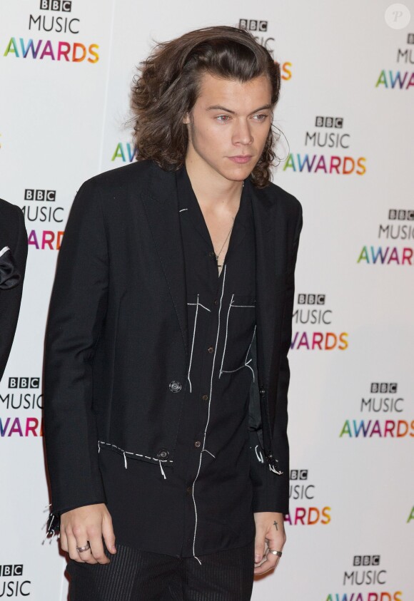Harry Styles (du groupe One Direction) à la Soirée des "BBC Music Awards" à Londres, le 11 décembre 2014. 