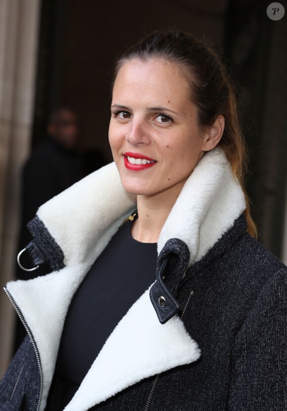 Laure Manaudou   au défilé de mode, collection prêt-à-porter automne-hiver 2014/2015 "Guy Laroche" au Grand Palais à Paris. Le 26 février 2014