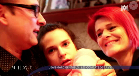 Jean-Marc Généreux, touchant au côté de sa fille Francesca dans l'émission "Must Célébrités", diffusée le 1er février 2014.