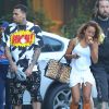 Exclusif - Chris Brown, sa compagne Karrueche Tran et leurs amis quittent l'hôtel SLS à Beverly Hills. Le 20 juin 2014 
