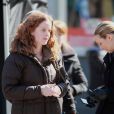  Rebecca Mader sur le tournage de la s&eacute;rie Fringe, &agrave; Vancouver le 23 Mars 2012.  
