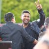 Usher - Les juges de l'émission 'The Voice' arrivent sur le plateau de l'émission "Extra!" avec Mario Lopez à Universal City le 6 mai 2014 