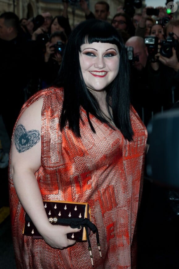 Beth Ditto lors du défilé Jean-Paul Gaultier à Paris, le 25 janvier 2012.