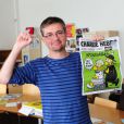  St&eacute;phane Charbonnier, dit Charb, dans les locaux de Charlie Hebdo dont il &eacute;tait le directeur de la publication, le 19 septembre 2012. Charb est mort assassin&eacute; le 7 janvier 2015. 