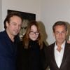 Exclusif - Vincent Perez, Carla Bruni et Nicolas Sarkozy - Vernissage de l'exposition photo de Vincent Perez à Paris à la Galerie Cinéma rue Saint-Claude à Paris, le 8 janvier 2015.