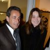 Exclusif - Carla Bruni et Nicolas Sarkozy - Vernissage de l'exposition photo de Vincent Perez à Paris à la Galerie Cinéma rue Saint-Claude à Paris, le 8 janvier 2015.