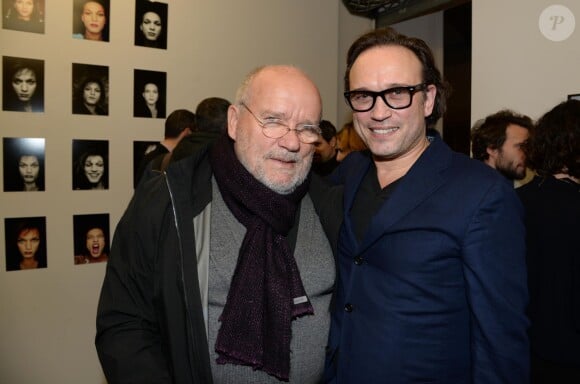 Exclusif - Peter Lindbergh, Vincent Perez - Vernissage de l'exposition photo de Vincent Perez à Paris à la Galerie Cinéma rue Saint-Claude à Paris, le 8 janvier 2015.