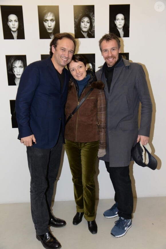 Exclusif - Nicolas Le Riche, Vincent Pérez, Clairemarie Osta - Vernissage de l'exposition photo de Vincent Perez à Paris à la Galerie Cinéma rue Saint-Claude à Paris, le 8 janvier 2015.