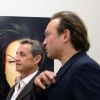 Exclusif - Vincent Perez, Nicolas Sarkozy - Vernissage de l'exposition photo de Vincent Perez à Paris à la Galerie Cinéma rue Saint-Claude à Paris, le 8 janvier 2015.