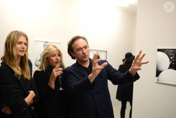 Exclusif - Sarah Lavoine, Malgosia Bela, Vincent Perez - Vernissage de l'exposition photo de Vincent Perez à Paris à la Galerie Cinéma rue Saint-Claude à Paris, le 8 janvier 2015.