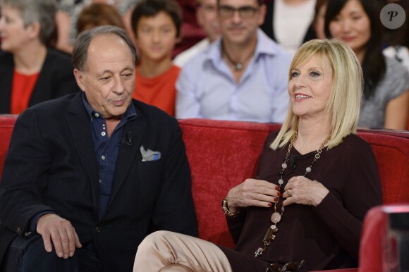 Chantal Ladesou et son mari Michel Ansault - Enregistrement de l'émission "Vivement dimanche" à Paris le 29 octobre 2014.