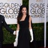 Amal Clooney, dans une robe Dior, lors des Golden Globes Awards à Los Angeles le 11 janvier 2015