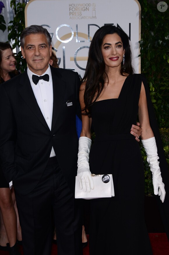 George Clooney and Amal Alamuddin Clooney arriving at the 72nd annual Golden Globe Awards held at the Beverly Hilton in Beverly Hills, Los Angeles, CA, USA, January 11, 2015. Photo By Lionel Hahn/ABACAPRESS.COM11/01/2015 - Los Angeles