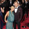 Elsa Pataky enceinte et son mari Chris Hemsworth à la 86ème cérémonie des Oscars à Hollywood, le 2 mars 2014.  