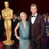 Elsa Pataky enceinte et son mari Chris Hemsworth - 86ème cérémonie des Oscars à Hollywood, le 2 mars 2014.  