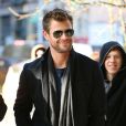  Chris Hemsworth arrive &agrave; son h&ocirc;tel &agrave; New York, le 13 janvier 2015.  