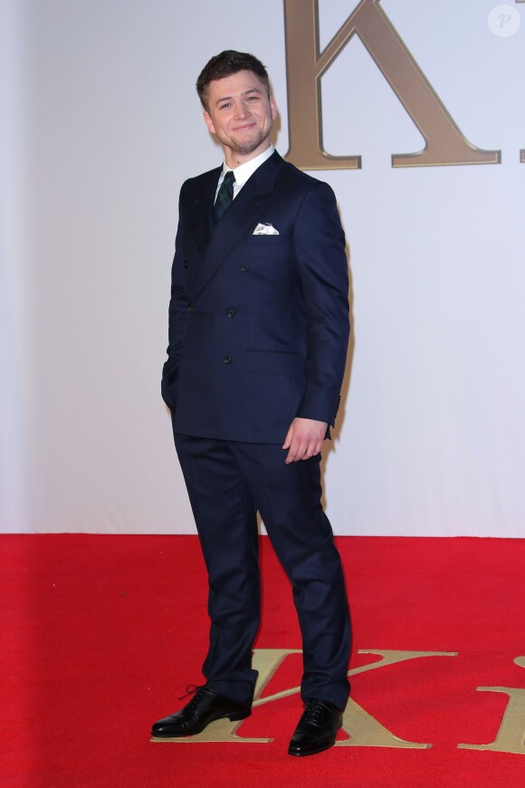 Taron Egerton lors de la première de Kingsman: The Secret Service à l'Odeon Leicester Square, Londres, le 14 janvier 2015.