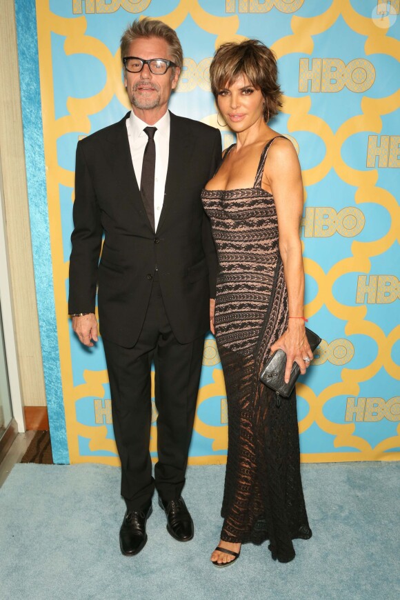 Lisa Rinna et son mari Harry Hamlin à la soirée "HBO Golden Globes" à Beverly Hills. Le 11 janvier 2015 