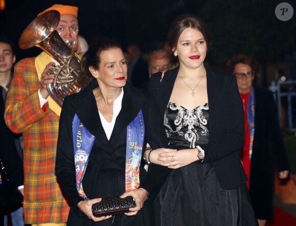 La princesse Stéphanie de Monaco et sa jolie fille Camille Gottlieb ont assisté à la 2e soirée du 39e Festival International du Cirque de Monte-Carlo au Chapiteau de Fontvieille à Monaco, le 16 janvier 2015.