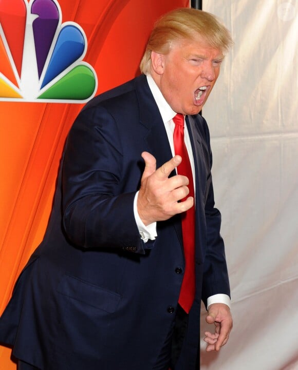 Donald Trump assiste à la conférence de presse saison 2015 du groupe NBC-Universal, à Los Angeles, le vendredi 16 janvier 2015.