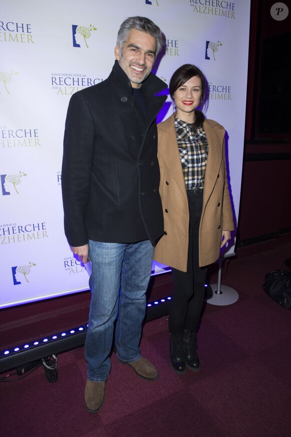 François Vincentelli et sa compagne Alice Dufour - 10e gala de l'Association pour la Recherche sur Alzheimer avec le spectacle "2 Générations chantent pour la 3e", créé par Pierre Souchon, à l'Olympia de Paris le 19 janvier 2015.