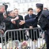 Bill de Blasio, le maire de New York, est allé se recueillir devant le supermarché "Hyper Cacher" porte de Vincennes, où a eu lieu la prise d'otages à la suite de l'attentat de Charlie le 9 janvier. Paris, le 20 janvier 2015