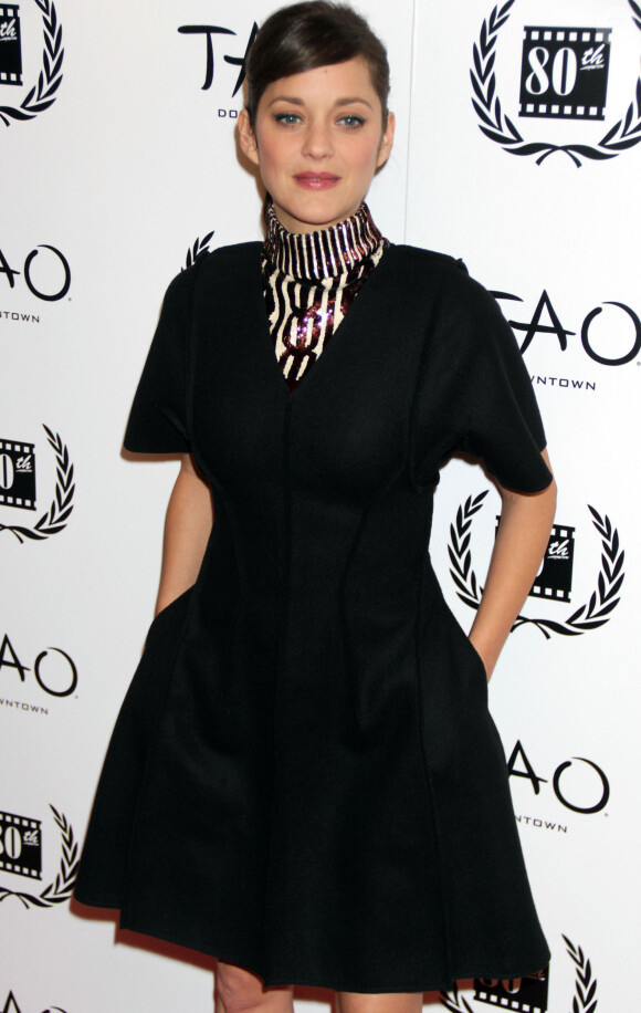 Marion Cotillard à la cérémonie des "Film Critics Circle Awards" à New York, le 5 janvier 2015