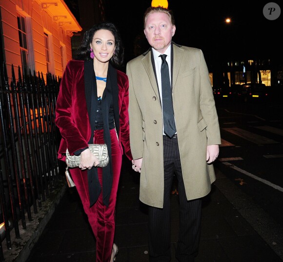 Boris Becker et son épouse Lily Kerssenberg à Londres, le 22 novembre 2014