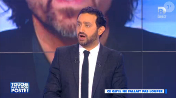 Cyril Hanouna présente Touche pas à mon poste sur D8, le jeudi 22 janvier 2015.