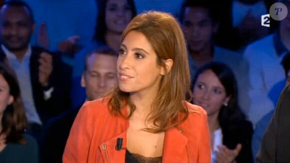 Léa Salamé sur le plateau d'On n'est pas couché sur France 2, le samedi 30 août 2014.
