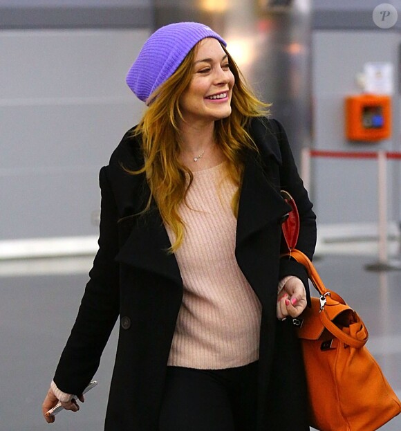 Lindsay Lohan à l'aéroport JFK Airport, à New Yok, le 2 janvier 2015