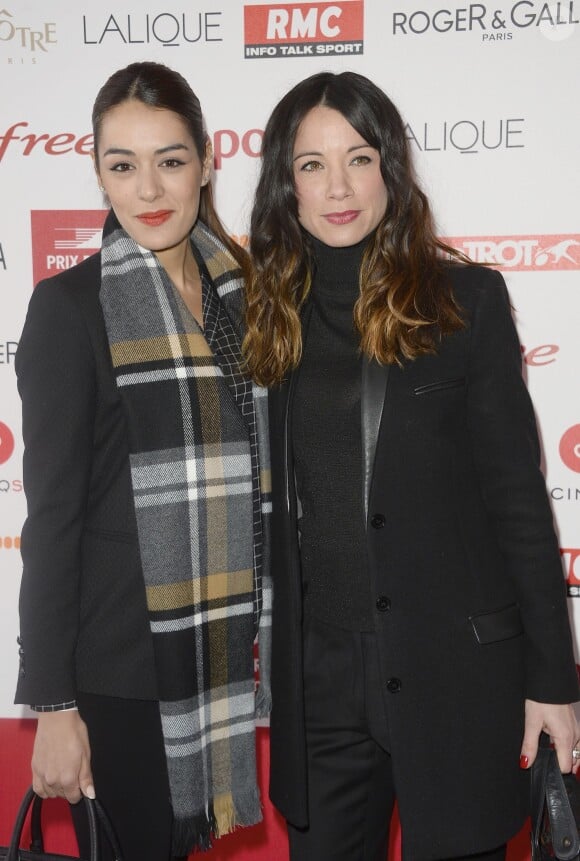 Sofia Essaïdi et Anne-Gaëlle Riccio - Le 94e Prix d'Amérique Opodo à l'Hippodrome de Paris-Vincennes, le 25 janvier 2015