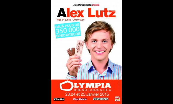 Affiche du spectacle Triple Lutz du comédien et humoriste Alex Lutz qui a assuré trois représentations de son one-man show sur la scène de l'Olympia.