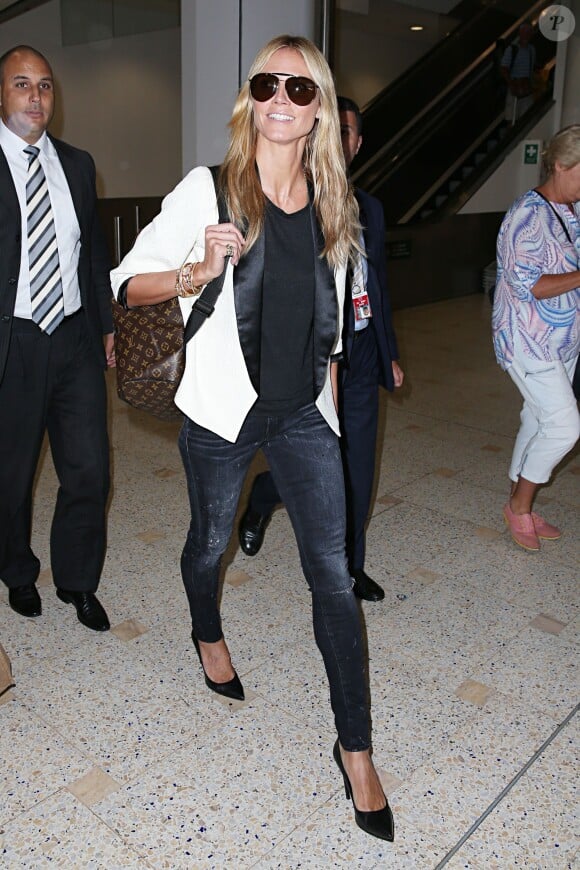 Heidi Klum arrive à Sydney, le 25 janvier 2015.