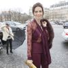 La blogueuse (et ex-Miss Mexique, 1988) Adriana Abascal arrive au Théâtre National de Chaillot pour assister au défilé Elie Saab haute couture printemps-été 2015. Paris, le 28 janvier 2015.