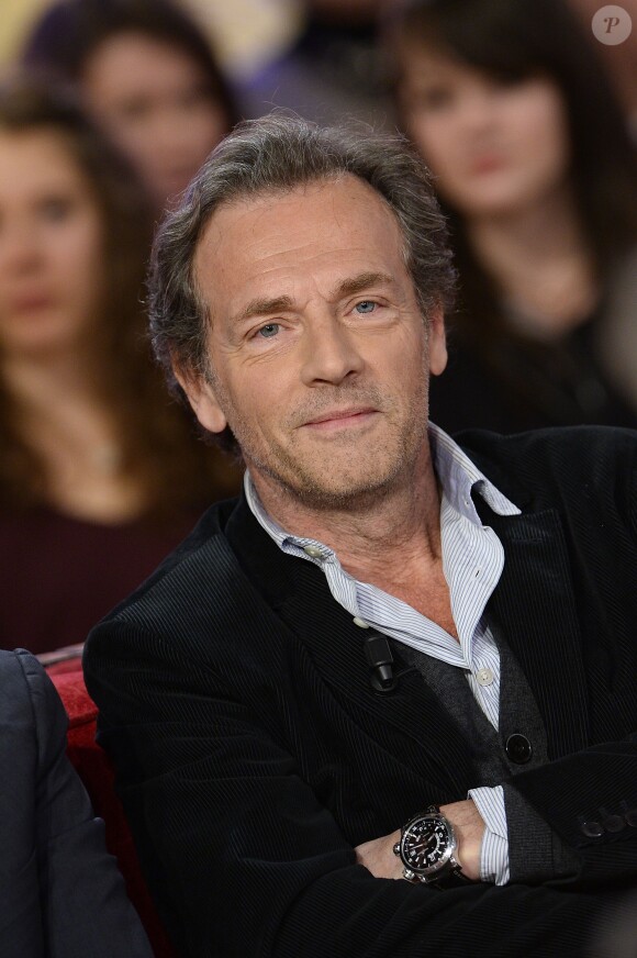 Stéphane Freiss, sur le tournage de Vivement dimanche, le mercredi 28 janvier 2015 à Paris. Emission diffusée sur France 2, le dimanche 1er février 2015.