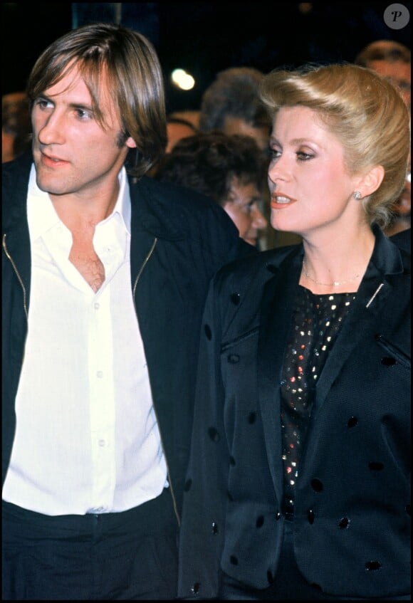 Gerard Depardieu et Catherine Deneuve à la première du film Le Dernier Metro le 17 septembre 1980