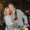 David Hasselhoff et sa compagne Hayley Roberts à la Sylvesterparty pour le réveillon du Nouvel An à la porte de Brandebourg à Berlin. Le 31 décembre 2014