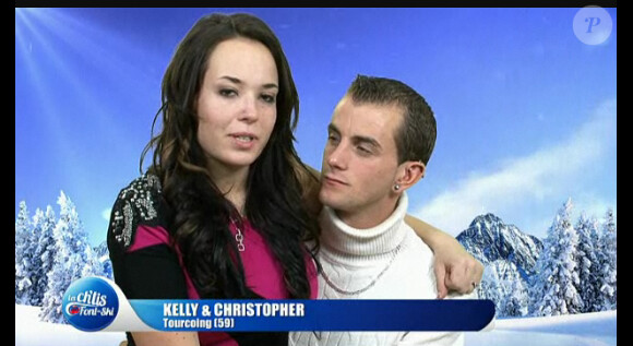 Kelly et spn ex-Christopher dans Les Ch'tis font du ski sur W9.