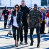 Kim Kardashian et Kanye West lors de leur arrivée au Phoenix Stadium de Glendale le 1er février 2015 à l'occasion du Super Bowl entre les Seahawks de Seattle et les Patriots de New England