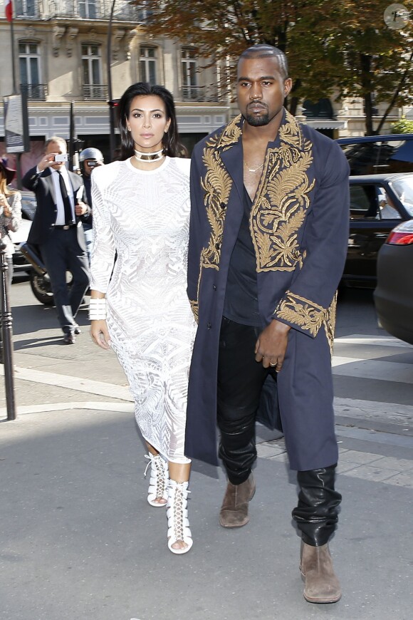 Kim Kardashian et Kanye West au restaurant L'Avenue à Paris, le 25 septembre 2014