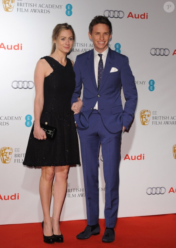 Eddie Redmayne et sa femme Hannah Bagshawe - Soirée des nommés aux BAFTA à Londres le 7 février 2015